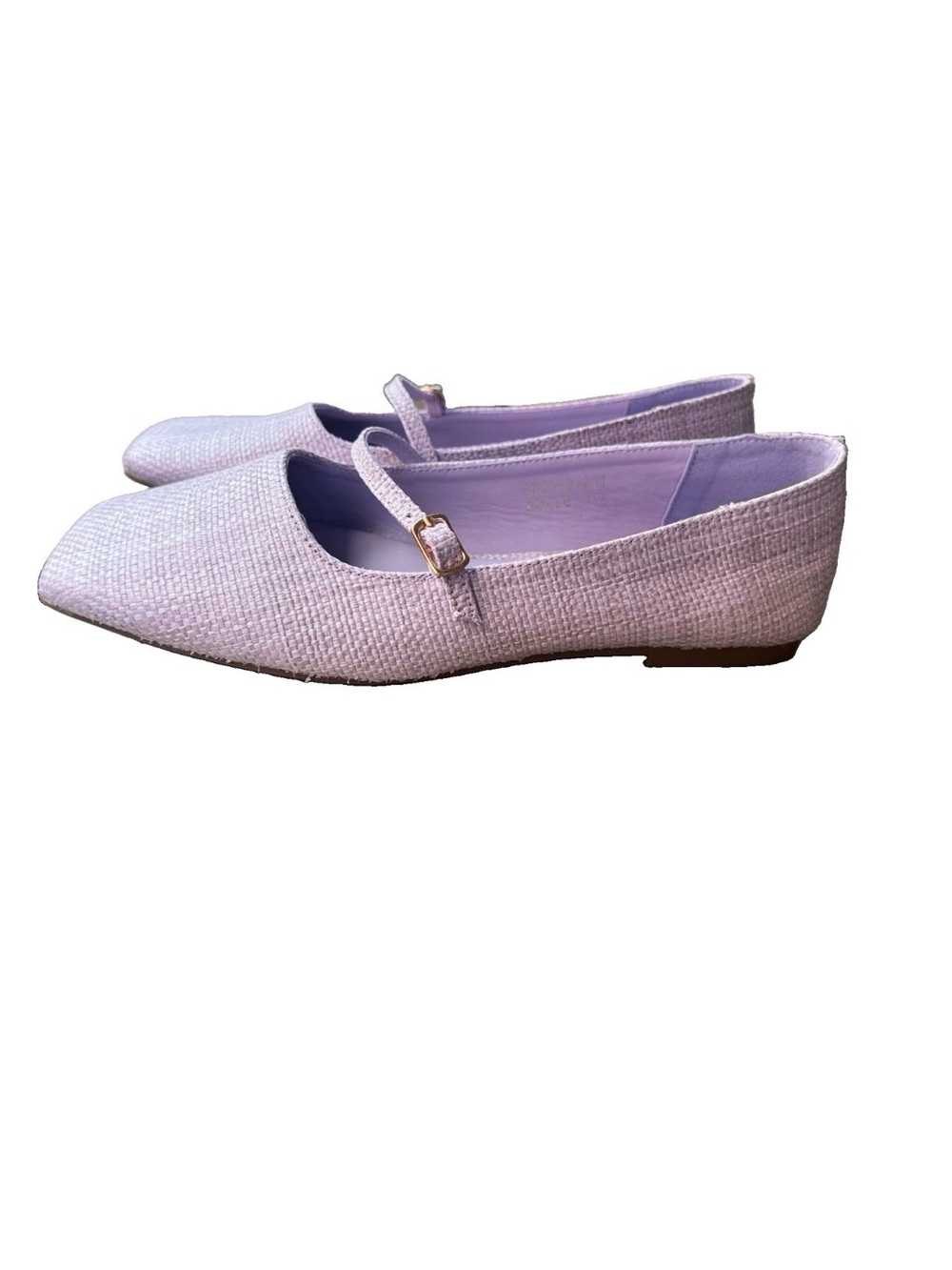 SHU SHOP Women's Lavender Woven Mary Jane Flats Square Toe Buckle US 7.5 M - Picture 9 of 16
